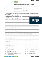 Social Media Workshop Feedback Form