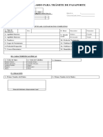 Formulario para Tramite de Pasaporte