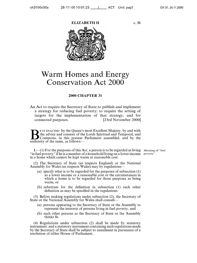 Warm Homes and Energy Conservation Act PDF Natural Gas Economies