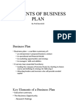 Contents of Business Plan