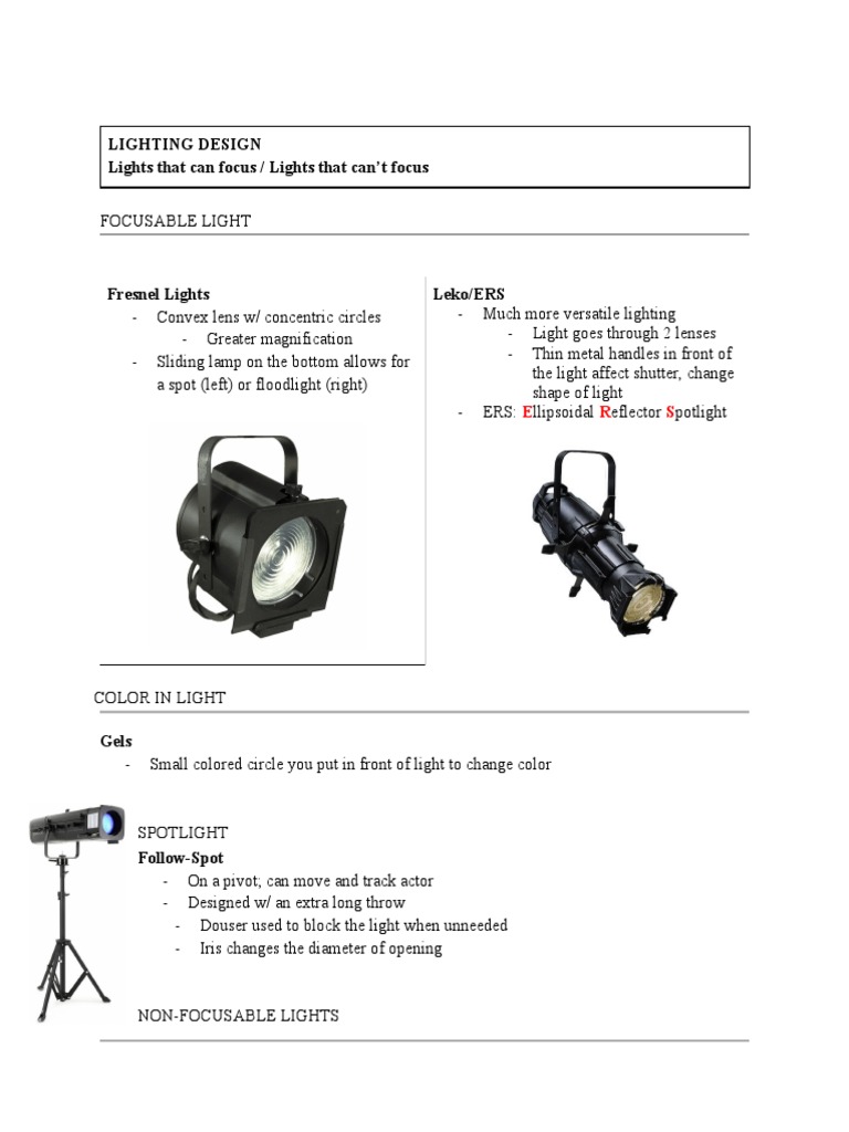 Lighting Design PDF Optics Equipment