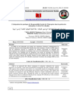 L'intégration Des Pratiques de Responsabilité Sociale de L'entreprise Dans La Gestion Des Entreprises CAS de NCA Rouïba