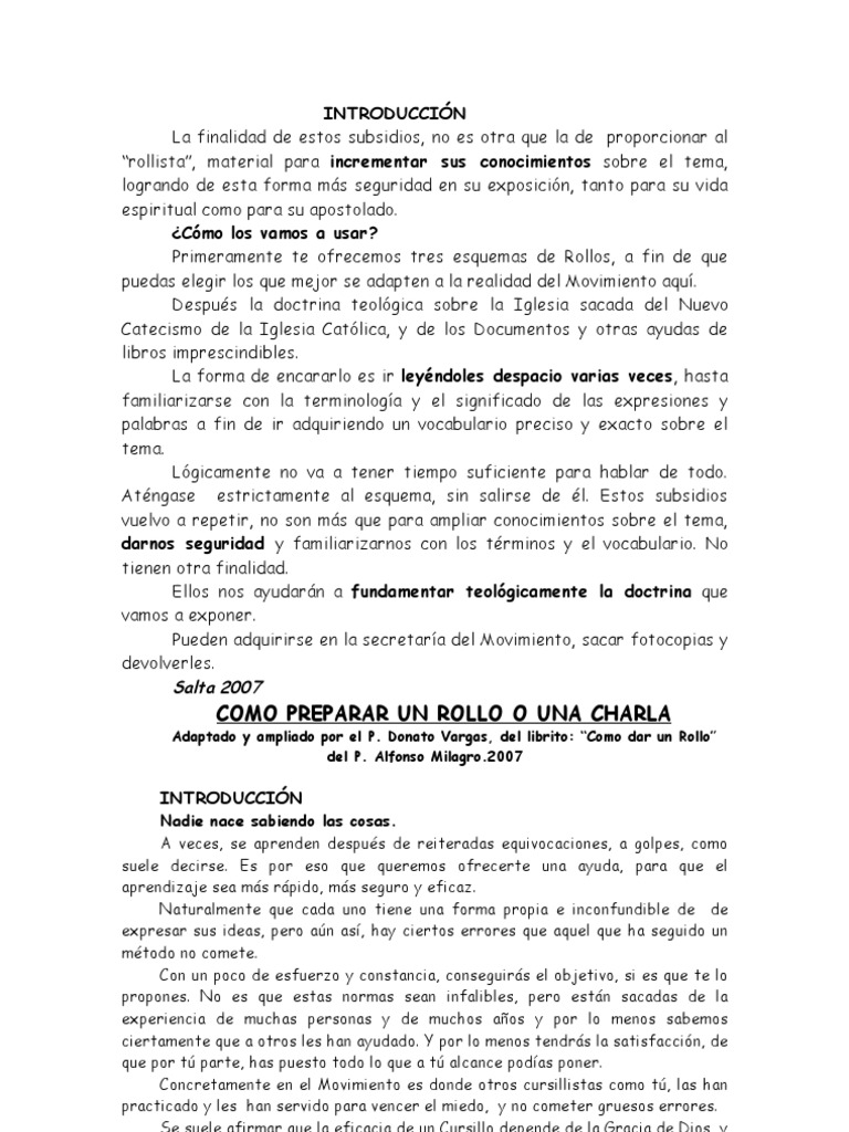 Preparación de Rollos en Cursillos | PDF | Cristo (título) | Verdad