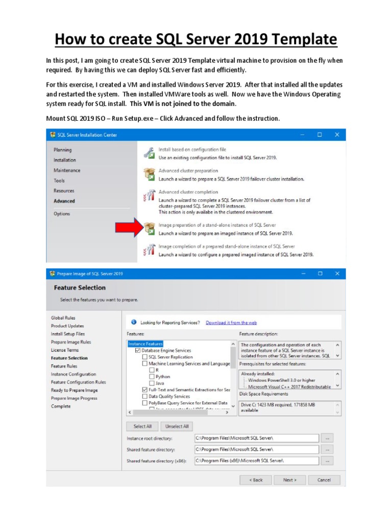 How To Create SQL Server 2019 VM Template | PDF