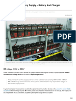 Substation DC Auxiliary Supply Battery and Charger Applications