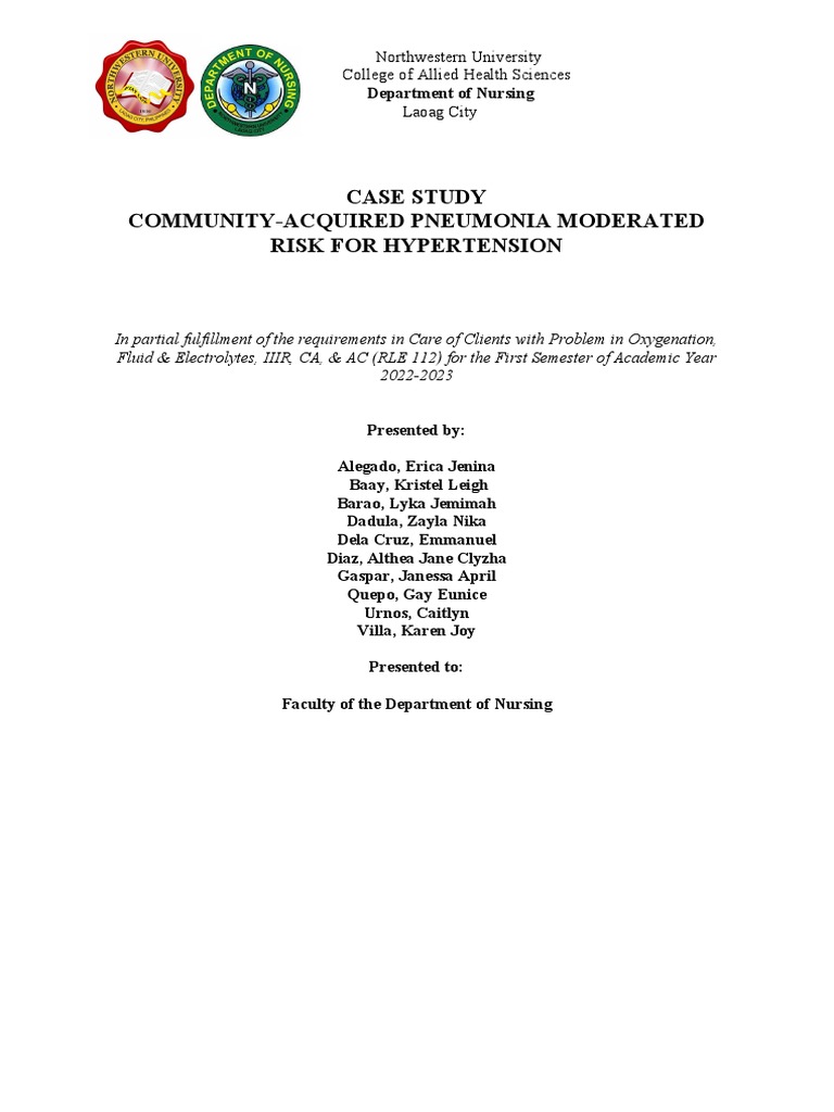 Community-Acquired Pneumonia & Hypertension | PDF | Hypertension ...