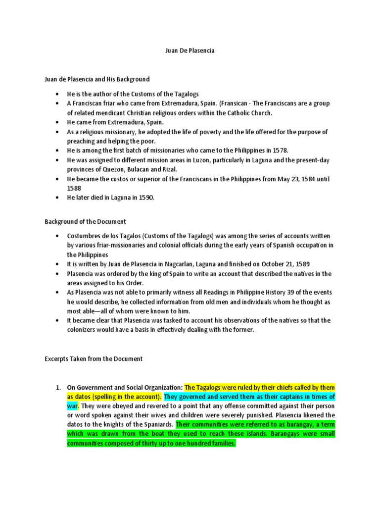 Juan de Plasencia PDF