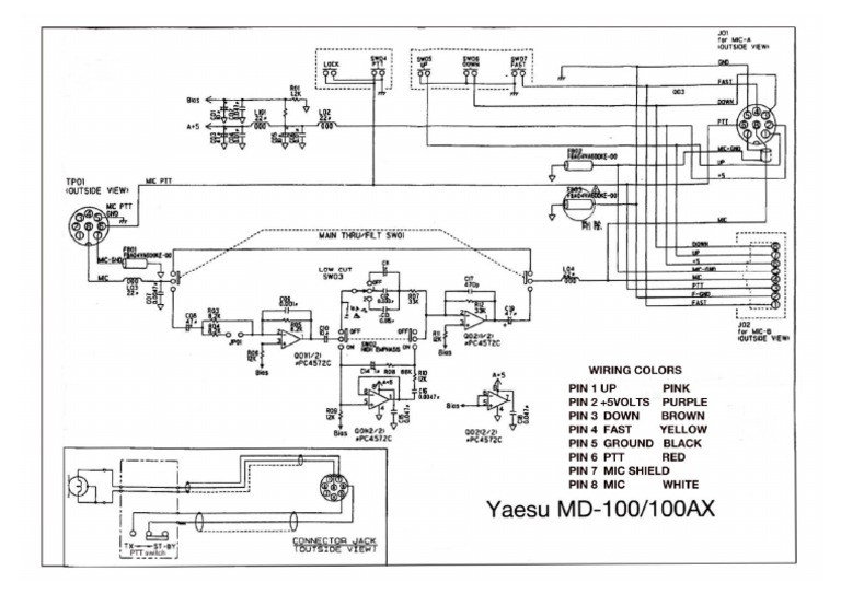 Mikrofon Yaesu md100 Schemat | PDF