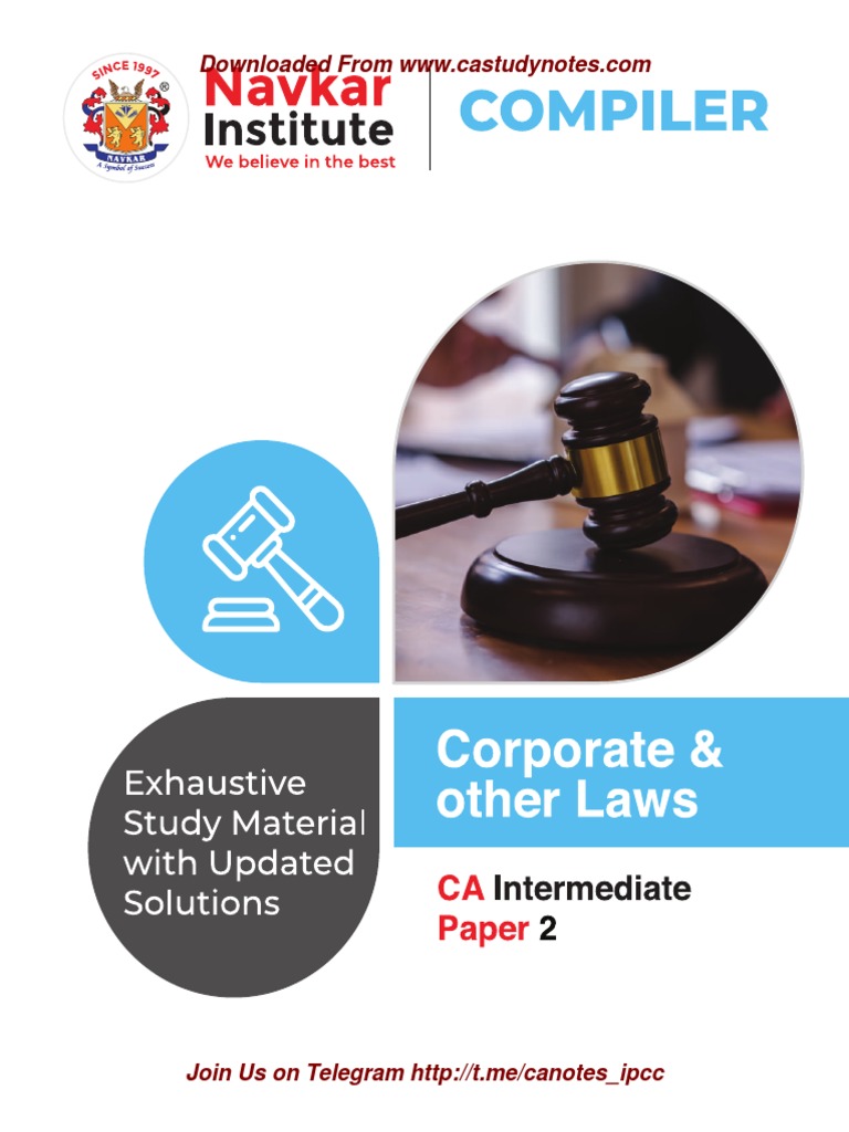 CA Inter Law: Chapterwise Q&A Guide | PDF | Equity (Finance) | Companies