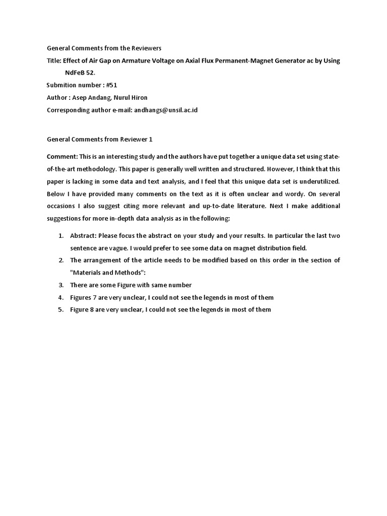 Reviewer Effect of Air Gap On Armature Voltage On Axial Flux Permanent