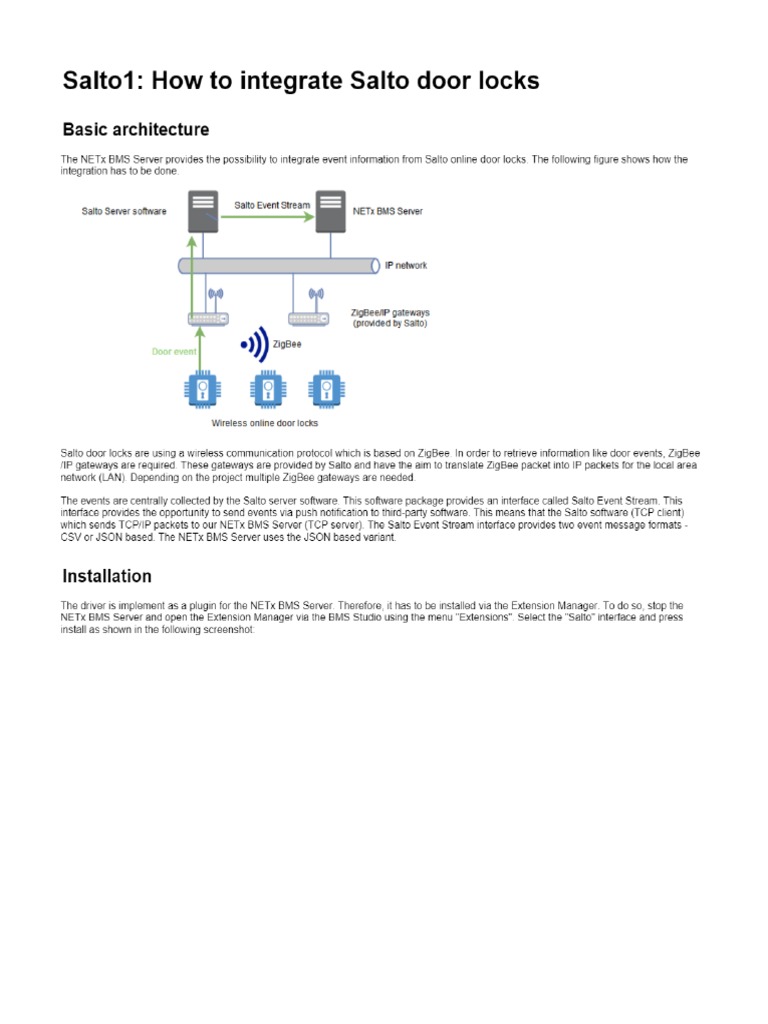 Salto1 How To Integrate Salto Door Locks PDF PDF