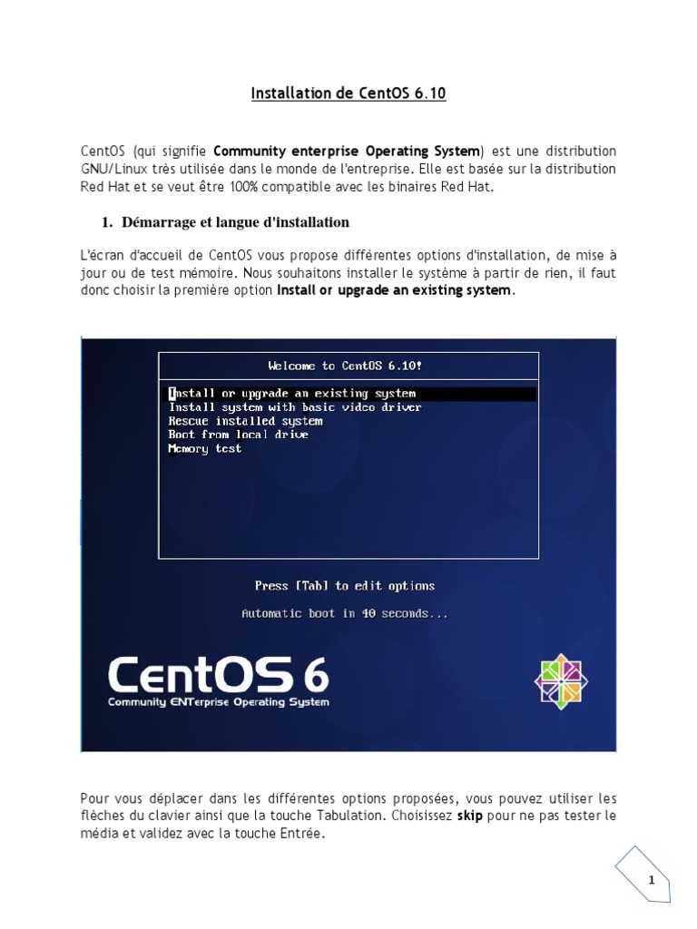 Installation de CentOS 6.10 Guide | PDF | Distribution Linux ...