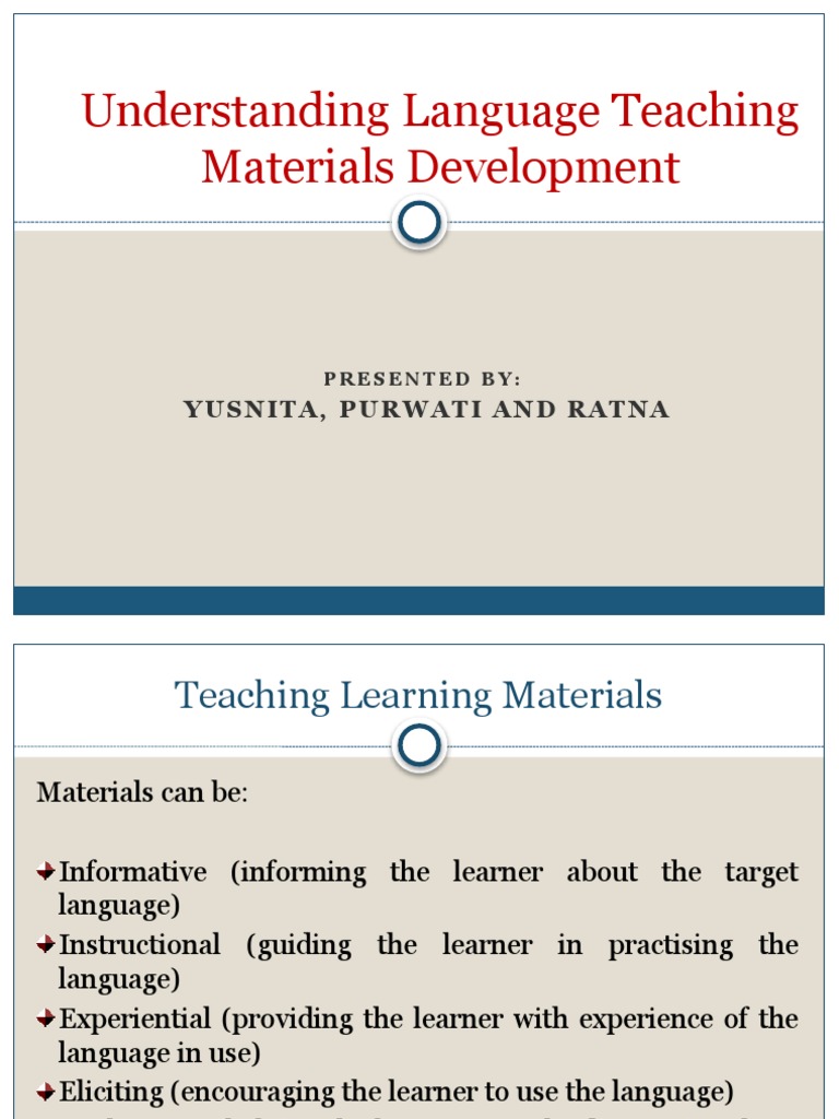 Ok Understanding Language Teaching Materials Development Yusnita