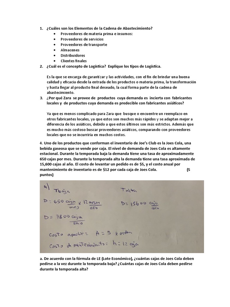 pc01 GESTION ABASTECIMIENTO | PDF | Inventario | Logística