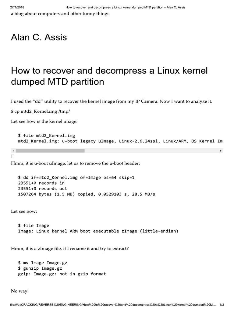 How To Recover and A Linux K... L Dumped MTD Partition