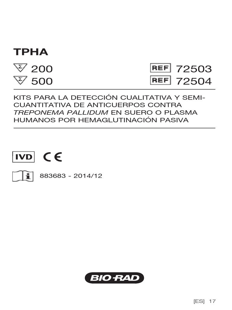 Protocolo de TPHA | PDF | Inmunología | Enfermedades y trastornos