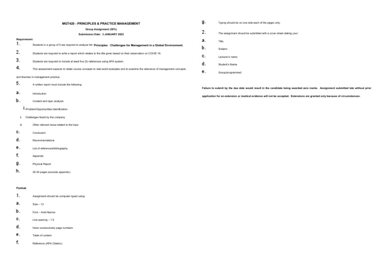 2022 Oct Feb Mgt420 Group Assigment Pdf Science