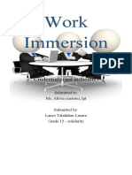 Work Immersion Cover