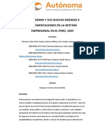 La Pandemia y Sus Nuevas Implementaciones en La Gestion Empresarial Del Perú