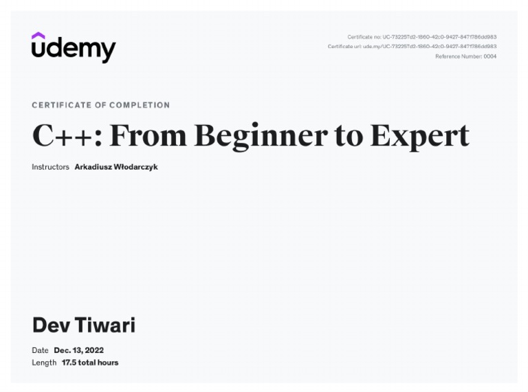 C++ Certificate | PDF