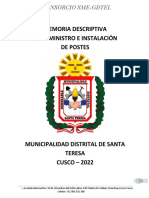 Memoria Descriptiva - Postes - Santa Teresa