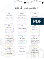 Calendario Documento A4 Blanco