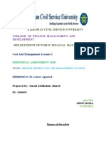 Individual Assignment cost and management account