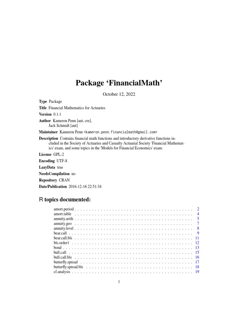 Financial Math Meaning