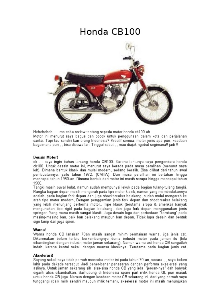 Honda CB100 | PDF