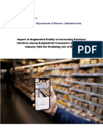 Impact of Augmented Reality On Increasing Purchase Intention Among Bangladeshi Consumers in The Retail Industry With The Mediating Role of Brand