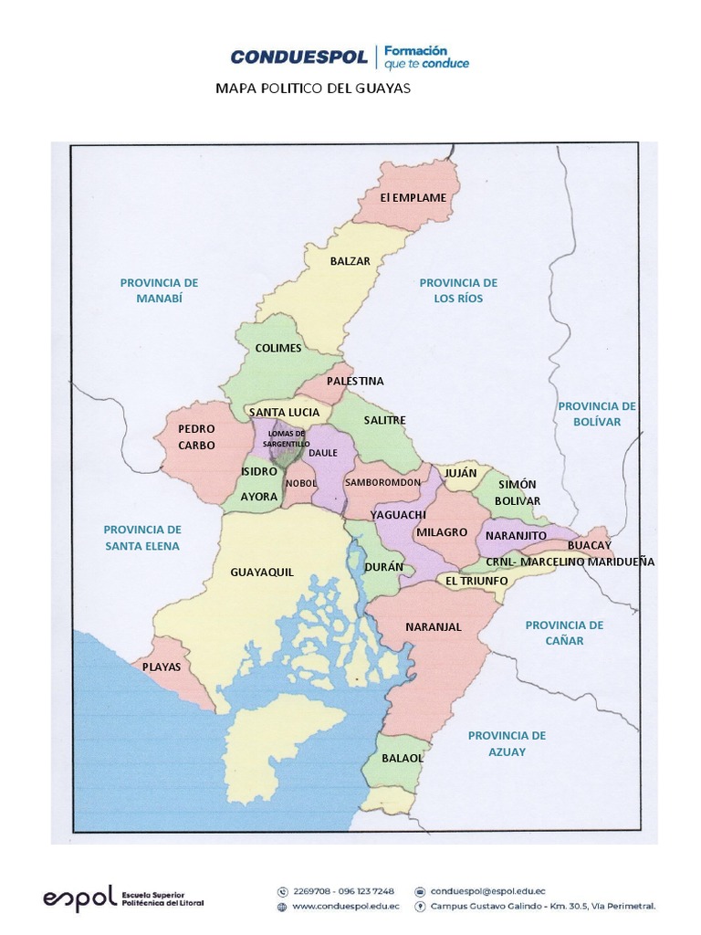 Mapa Político de la Provincia del Guayas | PDF
