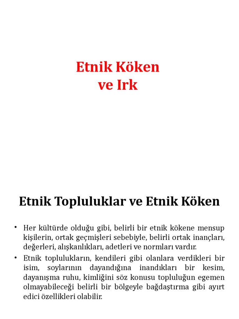 Irk Ve Etnik Köken | PDF