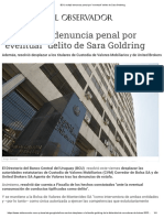 BCU Realizó Denuncia Penal Por - Eventual - Delito de Sara Goldring