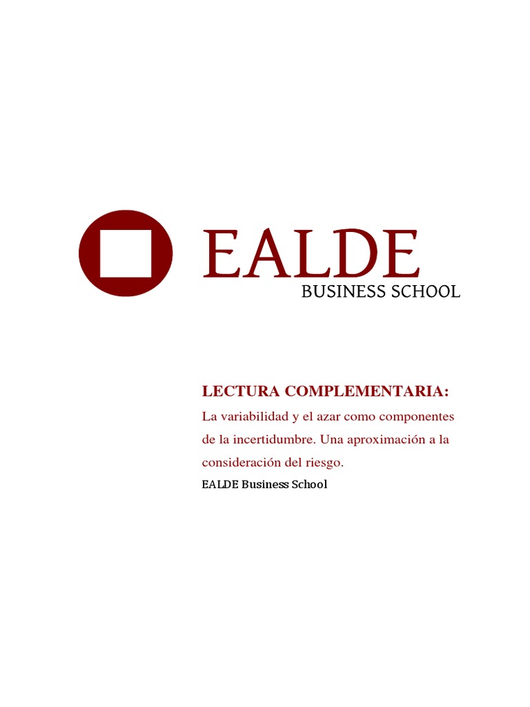 2.1 La Variabilidad y El Azar Como Componentes de La Incertidumbre ...