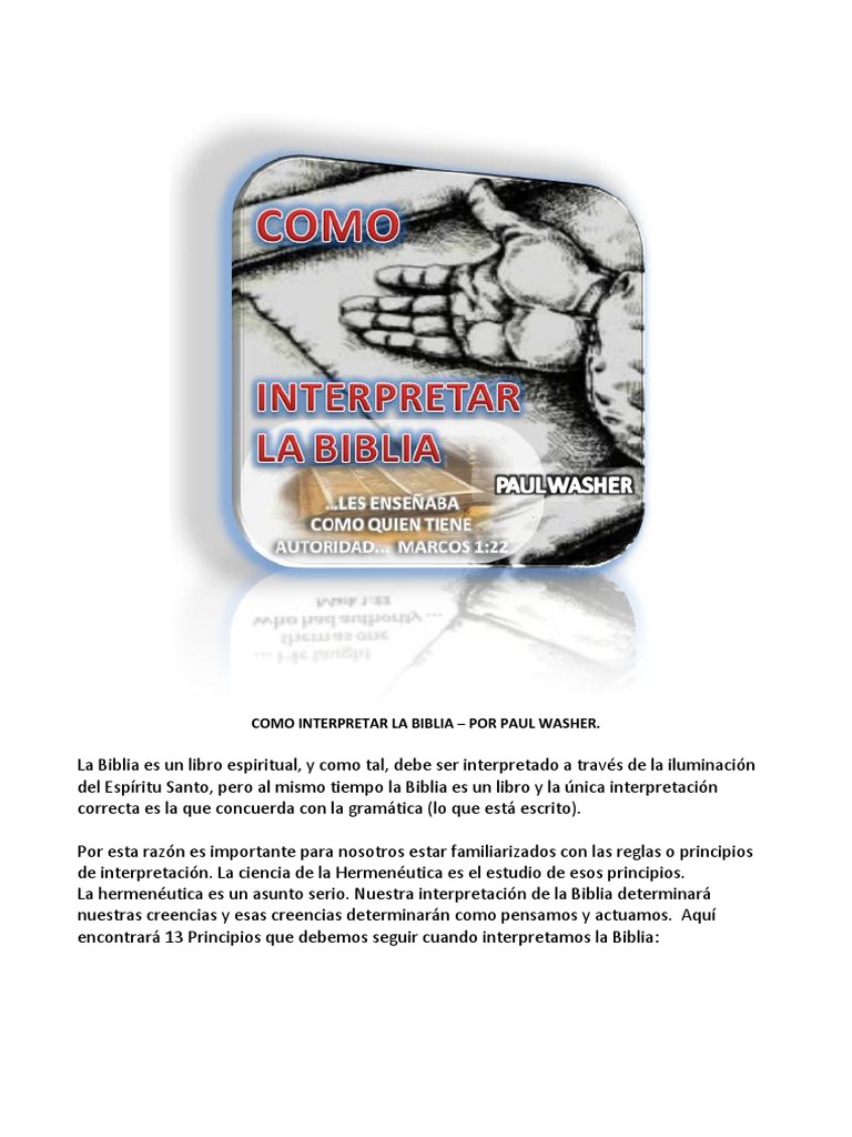 1.2 Como Interpretar La Biblia. Revisado | PDF | Biblia | espíritu Santo