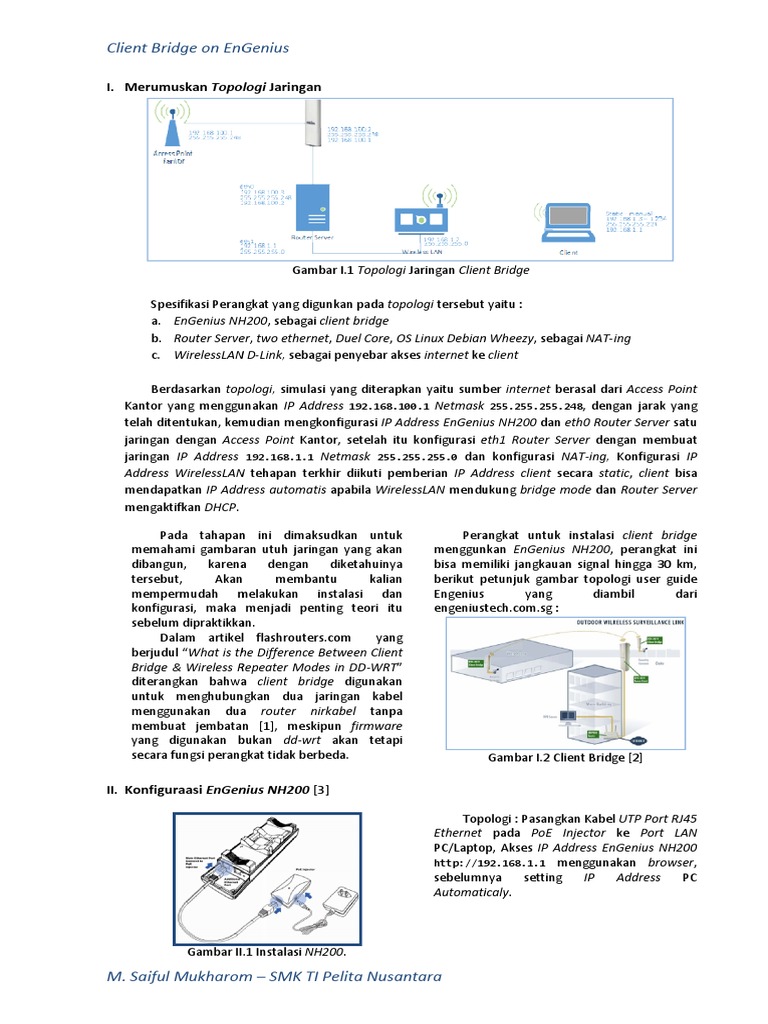 Konfigurasi Client Bridge EnGenius | PDF | Komputer