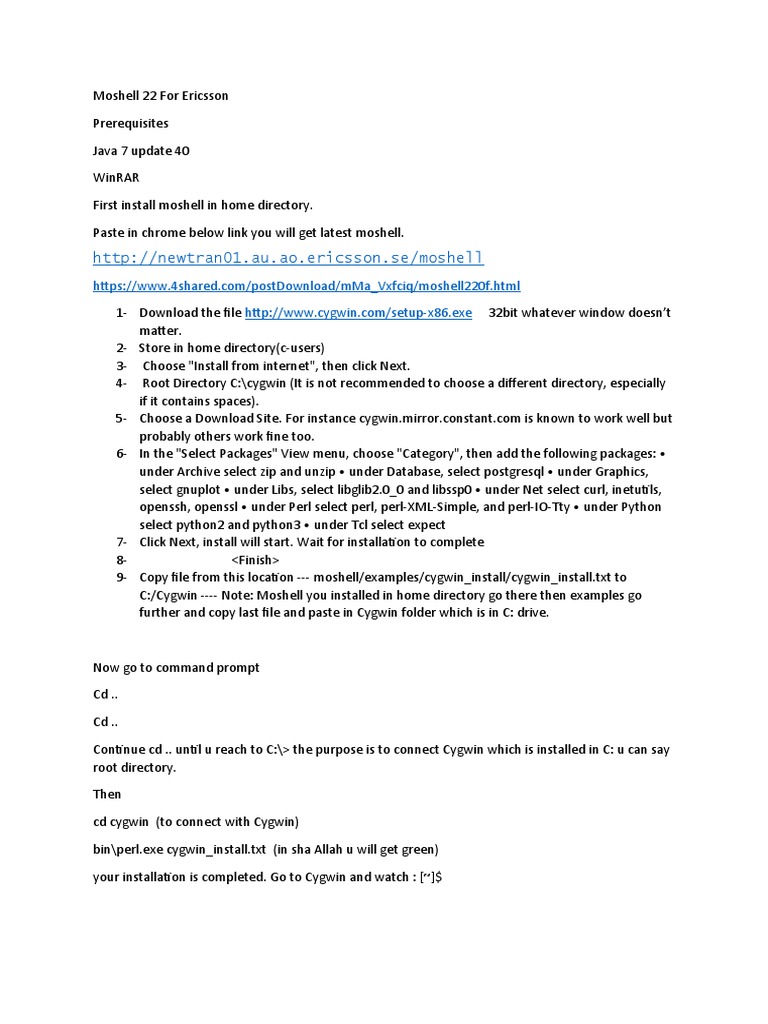 Moshell 22 Installation Guide for Ericsson | PDF | Zip (File Format ...