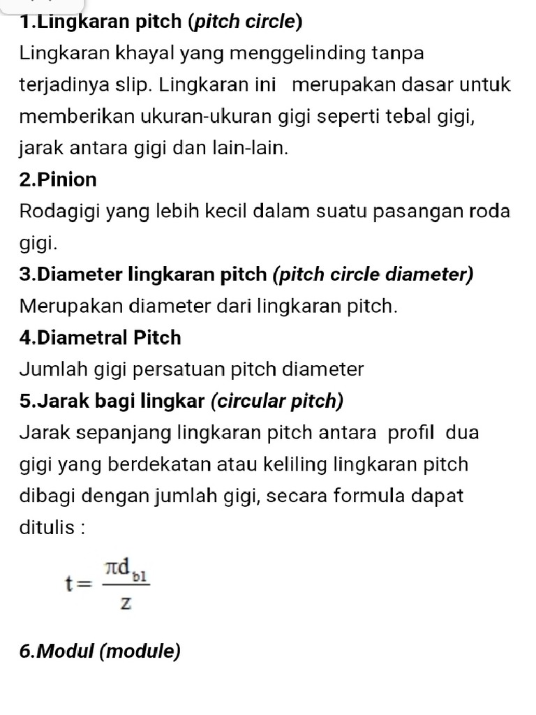 Istilah Pada Roda Gigi | PDF