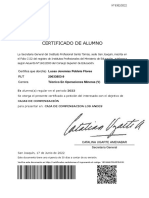 Certificado de Alumno: Certifica Que Don (Ña) Lucas Jeremías Poblete Flores RUT Carrera