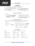 Calculus Cheat Sheet Derivatives