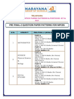 TS - X - FTB, TOP, T-100 & N-STAR - PF-2 - PAPER PATTERN & TIME TABLE - Proposed