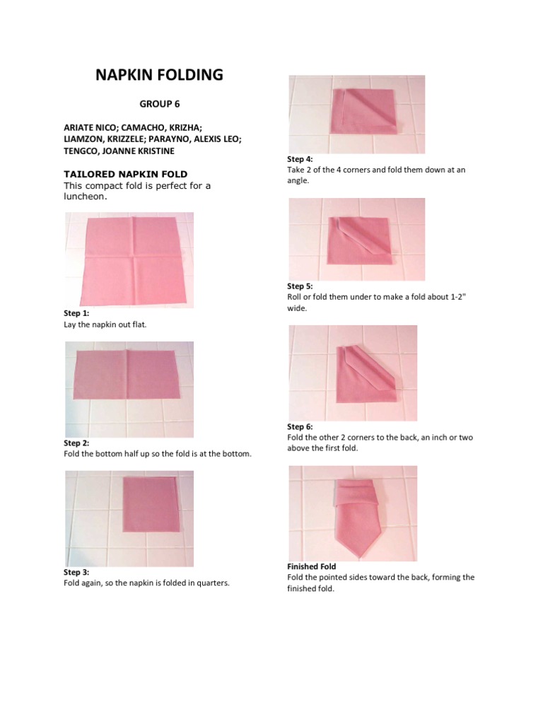 Napkin Folding PDF