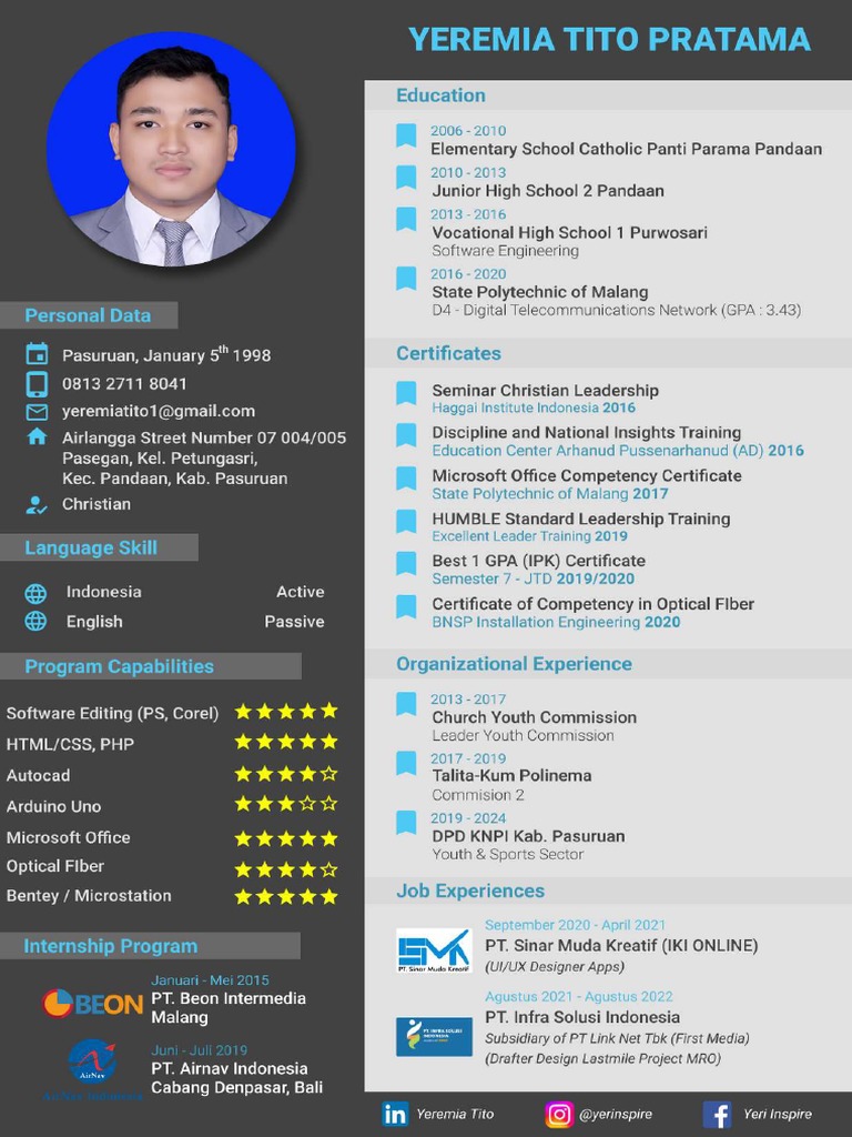 CV - Yeremia Tito Pratama | PDF