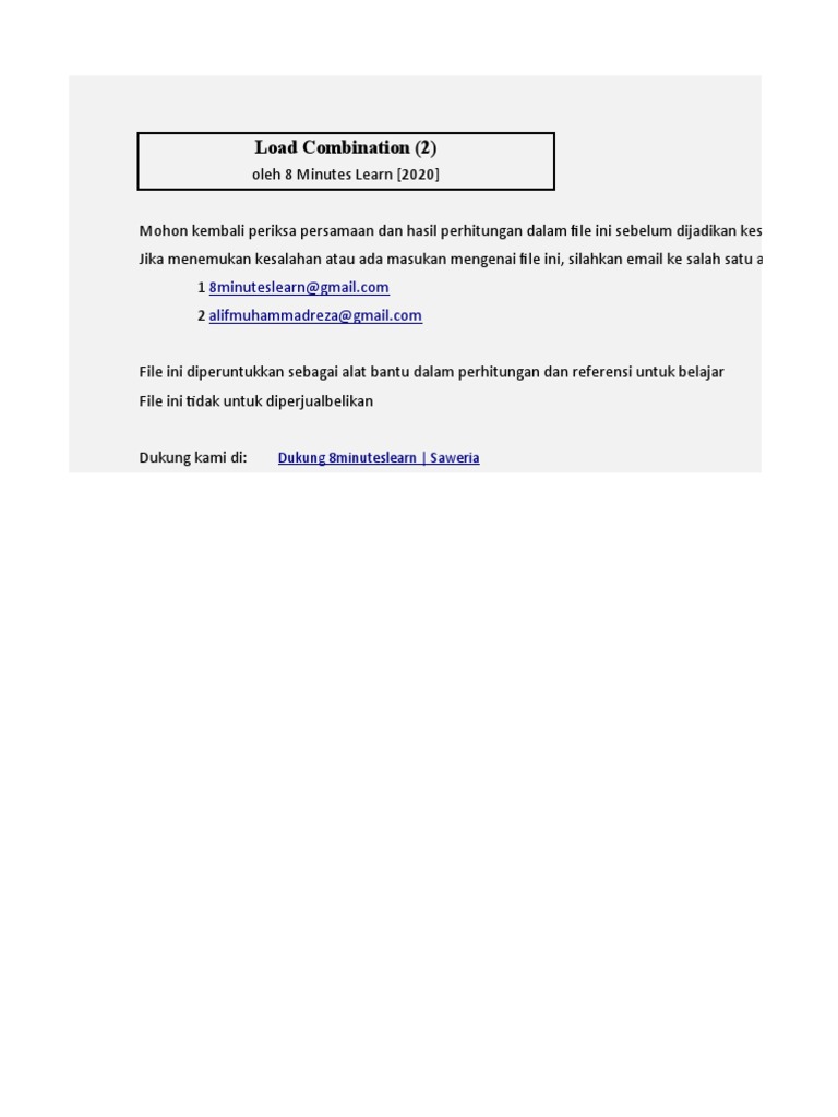 Load Combination (Table) PDF