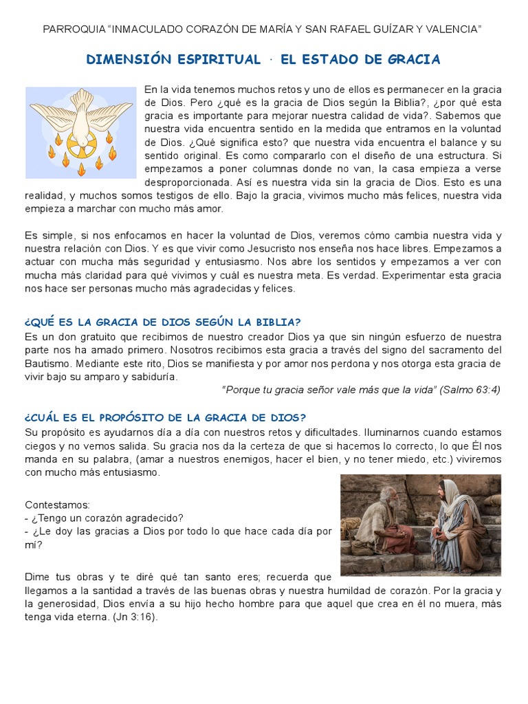 La Gracia de Dios en la Vida Cristiana | PDF | Gracia divina | Cristo ...