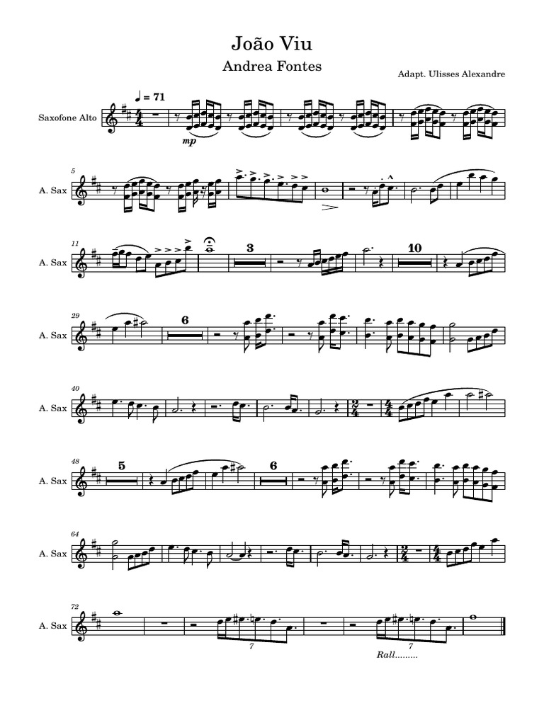 Sax Alto | PDF | Saxophone | Popular Music