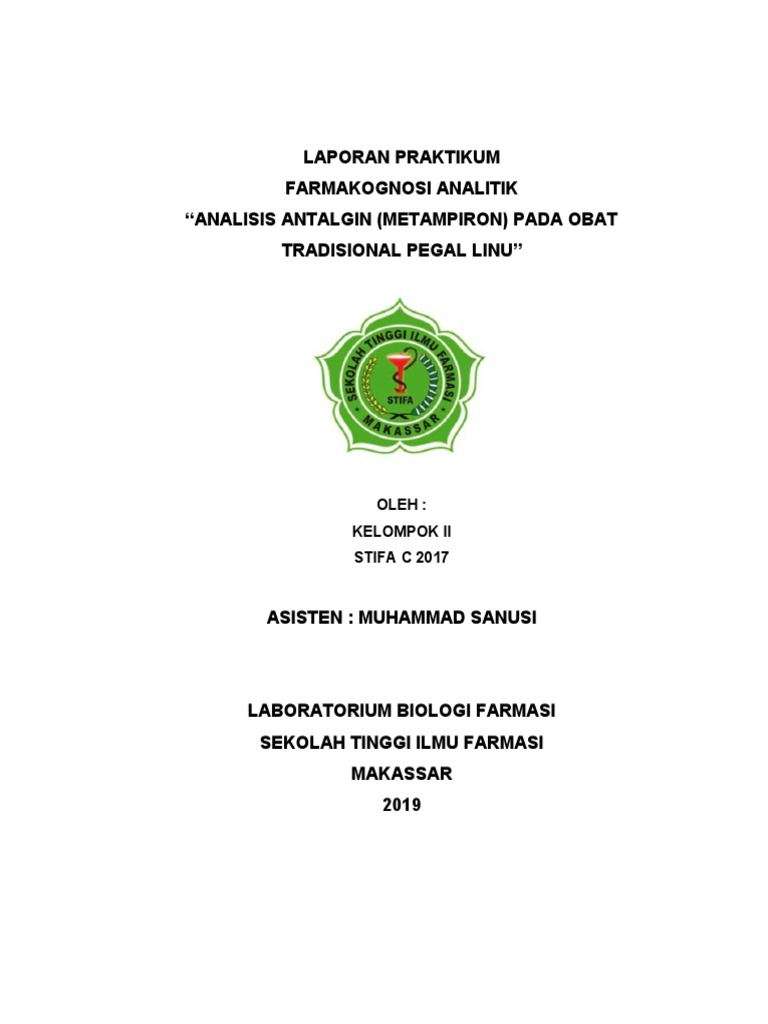 Analisis Antalgin dalam Obat Tradisional | PDF
