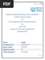 IGNOU Mini Project Synopsis On "Online Agricultural Marketing System" MCS-044