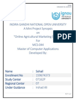 IGNOU Mini Project Synopsis On "Online Agricultural Marketing System" MCS-044