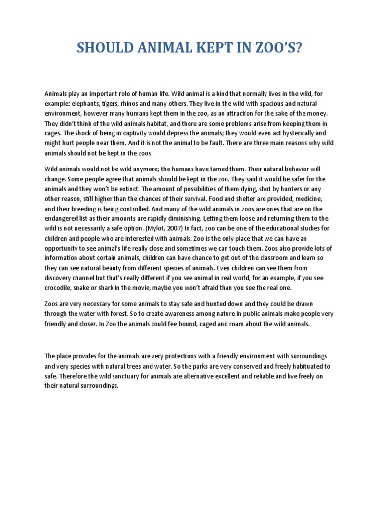 Arguments Against Keeping Animals in Zoos | PDF | Zoo | Wildlife
